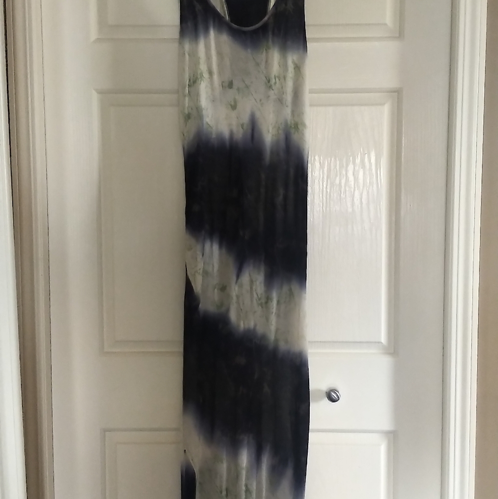 Super-long maxi tye-died dress